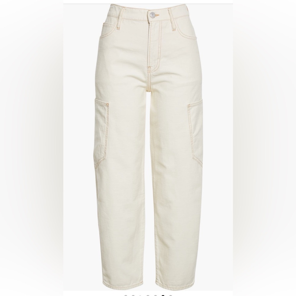 Frame Crop Barrel Jeans Size 29 in color Washed Bone